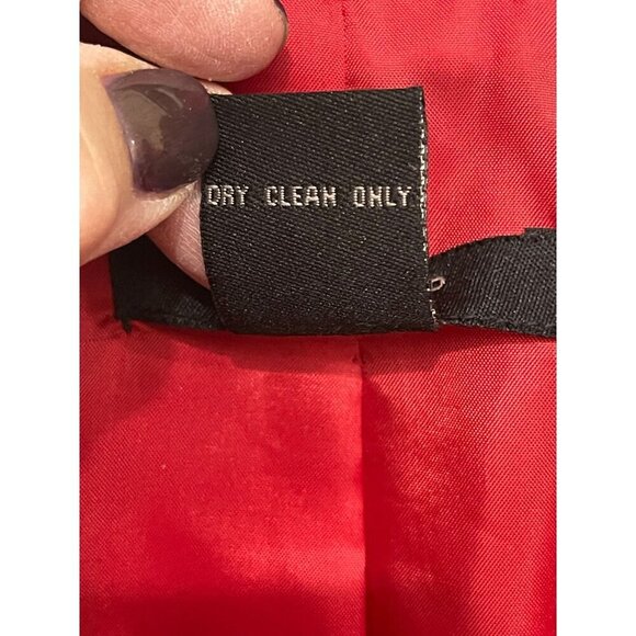 Silkland Woman Size 2X Cherry Red Jacket W/ Black Paisley Print 98% Silk Classic - Picture 5 of 6